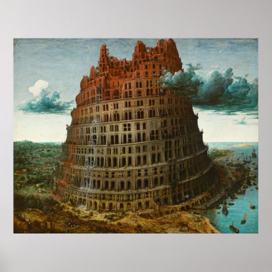 PIETER BRUEGEL - Der kleine Turm von Babel 1563 Poster (Vorne)