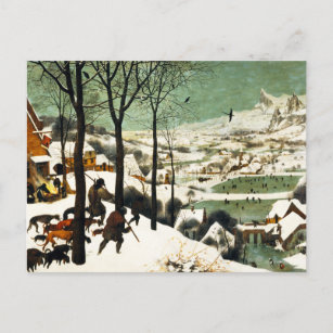 Pieter Bruegel Hunters auf der Schneekarte Postkarte