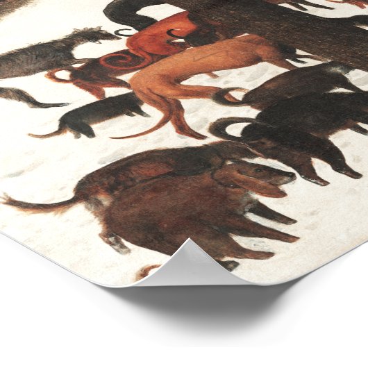 Pieter Bruegel Hunters im Schnee Poster (Ecke)