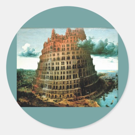 Pieter Bruegel ist der "kleine" Turm von Babel Runder Aufkleber (Vorderseite)