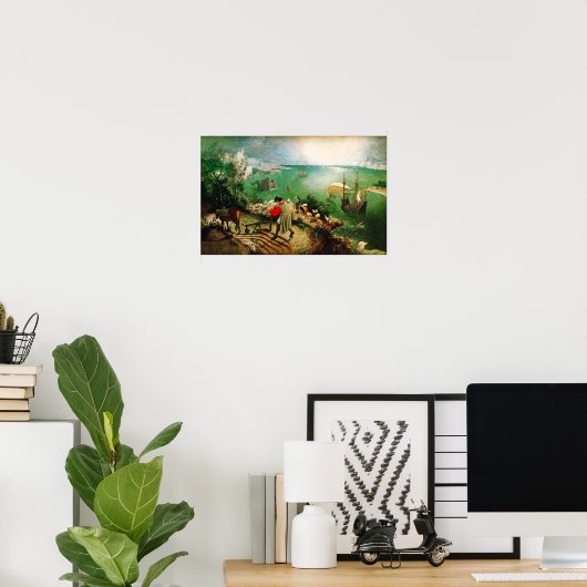 Pieter Bruegel Landschaft mit dem Fall von Icarus Poster (Heimbüro)