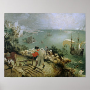 Pieter Bruegel - Landschaftsfall von Icarus Poster