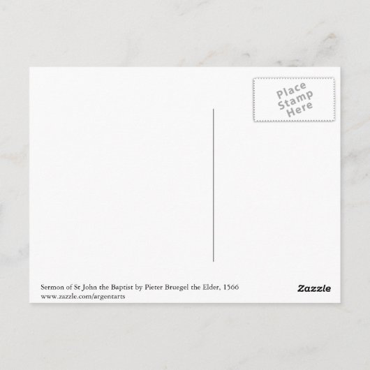 Pieter Bruegel, Sohn des Johannes des Taufers Postkarte (Rückseite)