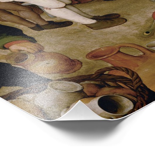 Pieter Bruegel the Elder - Bauernhochzeit Fotodruck (Ecke)