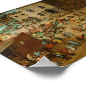 Pieter Bruegel the Elder  Children's Games Poster (Ecke)