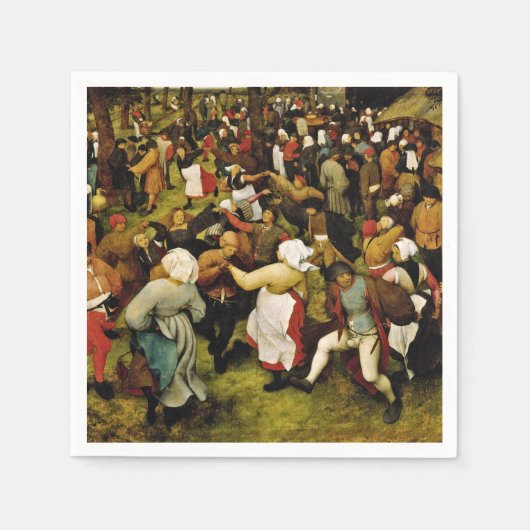 Pieter Bruegel The Elder - Der Hochzeitstanz Serviette (Vorderseite)