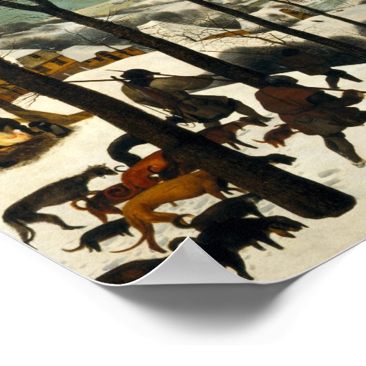 Pieter Bruegel the Elder - Hunters in the Snow Poster (Ecke)