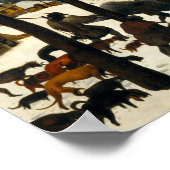 Pieter Bruegel the Elder - Hunters in the Snow Poster (Ecke)