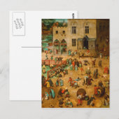 Pieter Bruegel The Elder - Kinderspiele (1560) Postkarte (Vorne/Hinten)