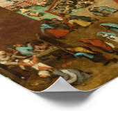Pieter Bruegel the Elder - Kinderspiele Poster (Ecke)
