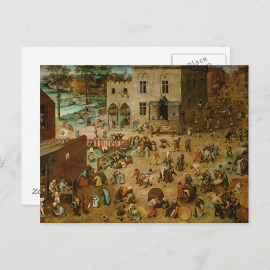 Pieter Bruegel the Elder - Kinderspiele Postkarte (Vorne/Hinten)