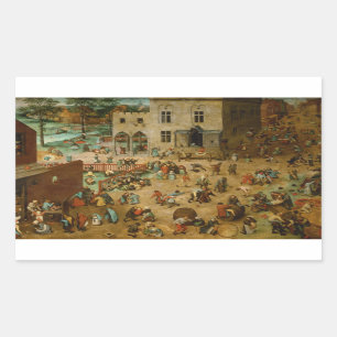 Pieter Bruegel the Elder - Kinderspiele Rechteckiger Aufkleber