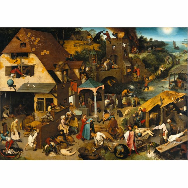Pieter Bruegel the Elder - Niederländische Sprichw Freistehende Fotoskulptur (Vorne)