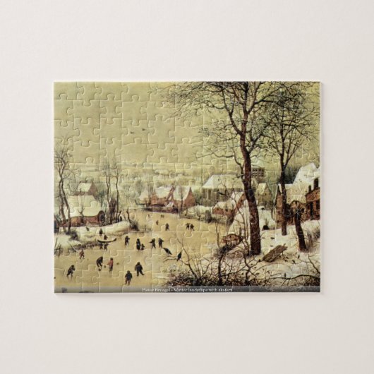 Pieter Bruegel - Winterlandschaft mit Skatern Puzzle (Horizontal)