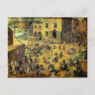 Pieter Bruegels "Kinder-Spiele" - 1560 Postkarte