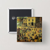 Pieter Bruegels "Kinderspiele" - 1560 Button (Vorne & Hinten)