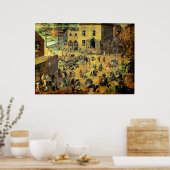 Pieter Bruegels "Kinderspiele" - 1560 Poster (Küche)