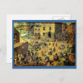 Pieter Bruegels "Kinderspiele" - 1560 Postkarte (Vorne/Hinten)