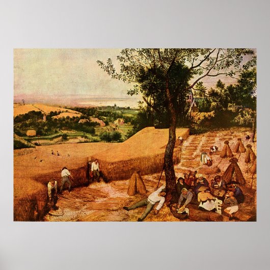 Pieter Bruegel's The Harvesters (1565) Poster (Vorne)