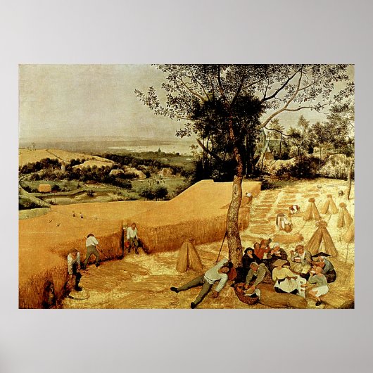 Pieter Bruegel's The Harvesters (1565) Poster (Vorne)