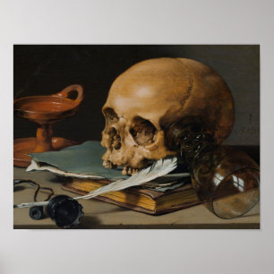 Pieter Claesz: Stilles Leben mit einem Schädel Poster