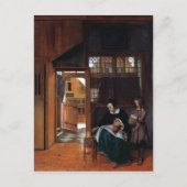 Pieter de Hooch Eine Frau, die Brot und Butter zub Postkarte (Vorderseite)