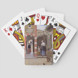 Pieter de Hooch - Hof eines Hauses in Delft Spielkarten