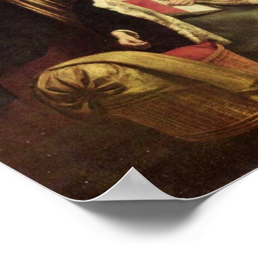 Pieter de Hooch - Mutter auf der Wiege Poster (Ecke)