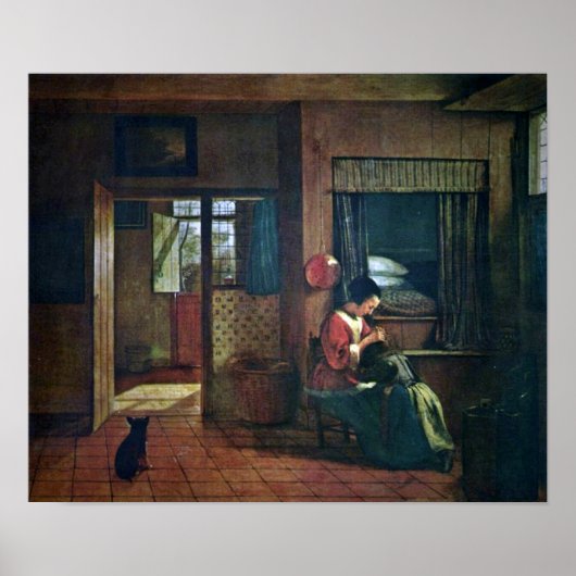 Pieter de Hooch - Pflicht der Mütter Poster (Vorne)