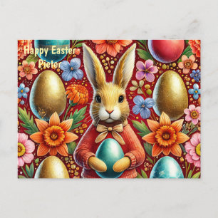 PIETER ~ FRÖHLICHE OSTERN-HASEN-GRUSS ~ FEIERTAGSPOSTKARTE