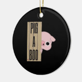 Pig A Boo Fence Keramik Ornament (Links)