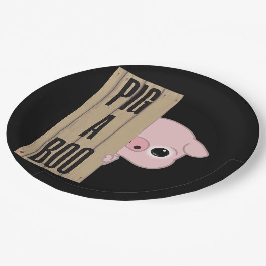 Pig A Boo Fence Pappteller (Schrägansicht)