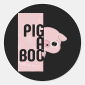 Pig A Boo Runder Aufkleber (Vorderseite)
