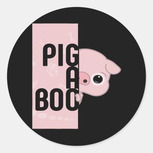 Pig A Boo Runder Aufkleber (Vorderseite)
