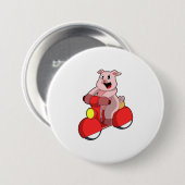 Pig als Biker mit Scooter Button (Vorne & Hinten)