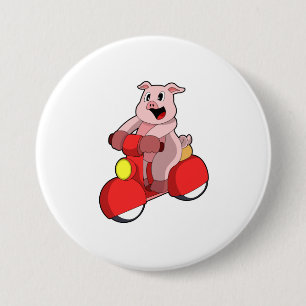 Pig als Biker mit Scooter Button