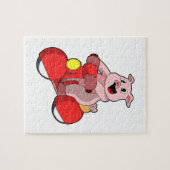 Pig als Biker mit Scooter Puzzle (Horizontal)