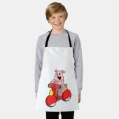 Pig als Biker mit Scooter Schürze (Getragen)