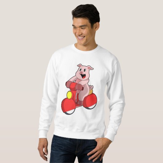 Pig als Biker mit Scooter Sweatshirt (Vorne ganz)