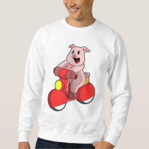 Pig als Biker mit Scooter Sweatshirt