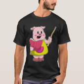Pig als Lehrer mit Buch T-Shirt (Vorderseite)