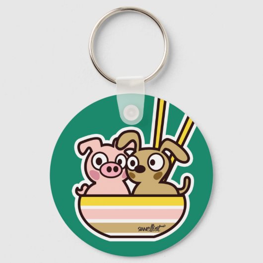 Pig and Dog Keychain Schlüsselanhänger (Vorderseite)