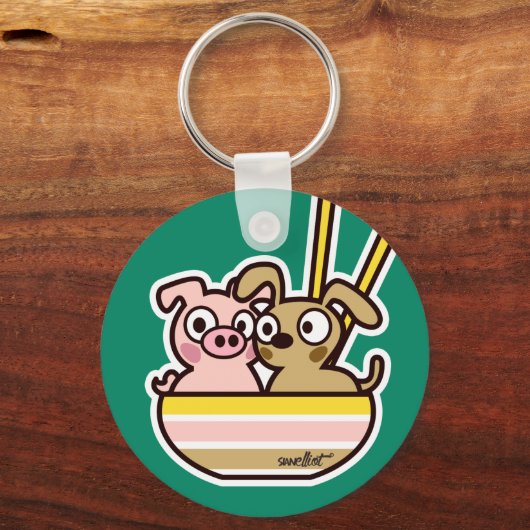 Pig and Dog Keychain Schlüsselanhänger (Vorderseite)