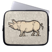 Pig Antique Piggy Niedlich Vintag Laptopschutzhülle (Vorderseite)
