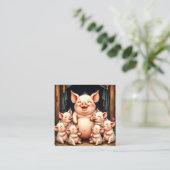 Pig Art – Mother & Piglets Begleitkarte (Stehend Vorderseite)