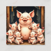 Pig Art – Mother & Piglets Begleitkarte (Vorderseite)