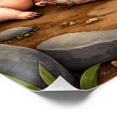 Pig Art – Mother & Piglets Poster (Ecke)