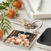  Pig Art – Mother & Piglets Schlüsselanhänger (Vorderseite rechts)