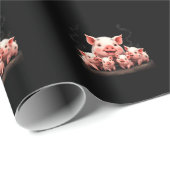 Pig Artwork – Mother Pig & Piglets Geschenkpapier (Rolleneckpunkt)