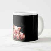 Pig Artwork – Mother Pig & Piglets Jumbo-Tasse (Vorderseite Rechts)